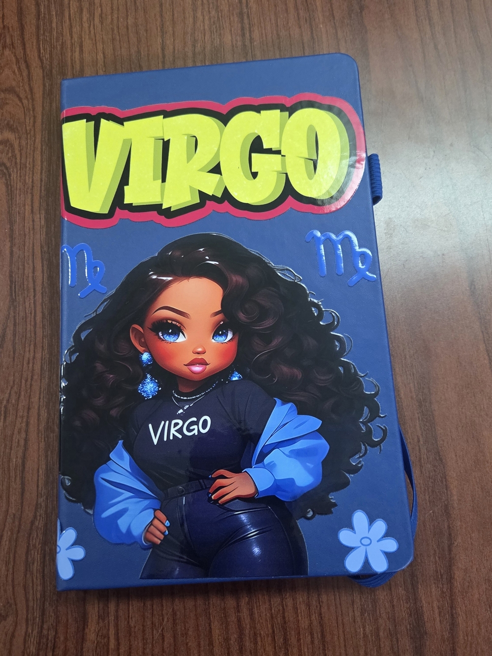 Virgo Women's Hair Notebook - Blue Astrology Cover
